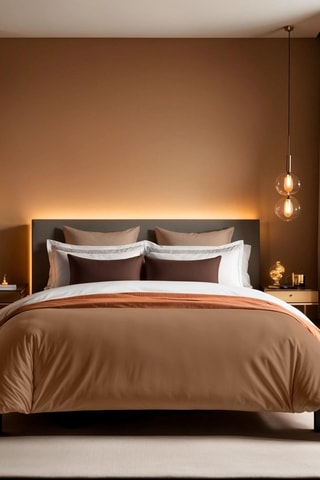 Housse de couette en coton renforcé 155 fils/cm² Tonne Brune - Marron