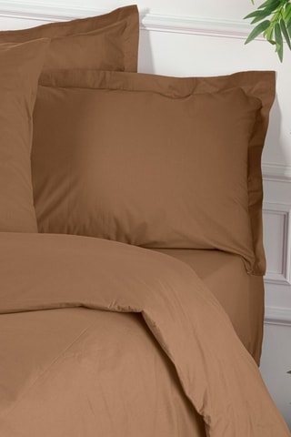 Housse de couette en coton renforcé 155 fils/cm² Tonne Brune - Marron