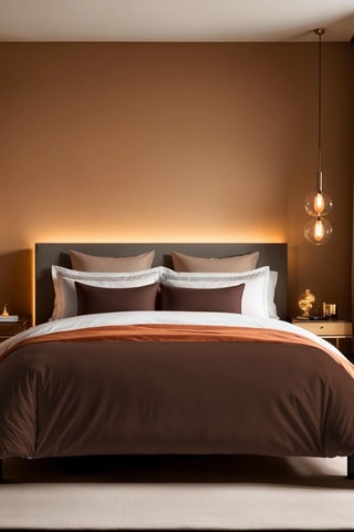 Housse de couette en coton renforcé 155 fils/cm² Tonne Brune - Marron foncé