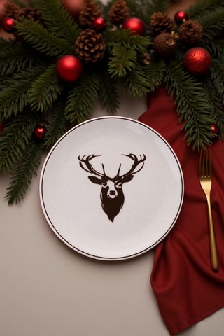 6 assiettes à dessert en porcelaine - 19,3 cm