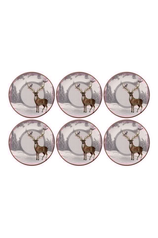 6 assiettes à dessert en porcelaine - 19,3 cm