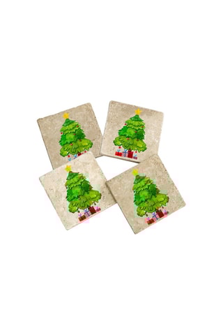 4 dessous de verre en pierre  10 x 10 x 1 cm