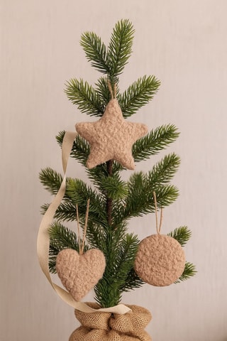 3 décorations de Noël - Marron - 12 x 12 x 13 cm