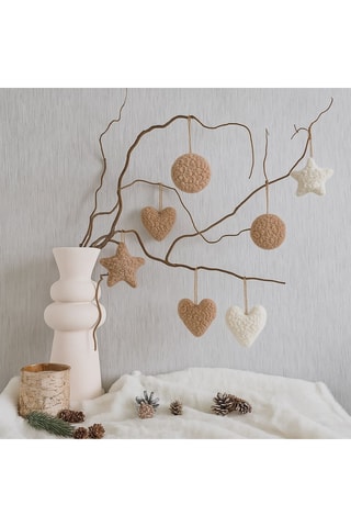 3 décorations de Noël - Marron - 12 x 12 x 13 cm