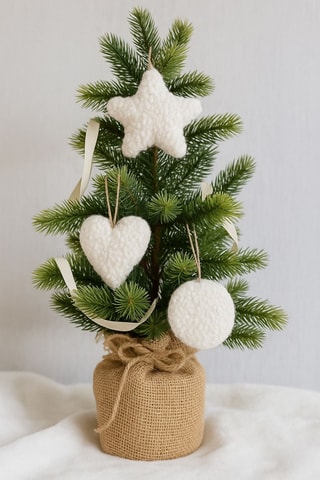 3 décorations de Noël - Blanc - 12 x 12 x 13 cm