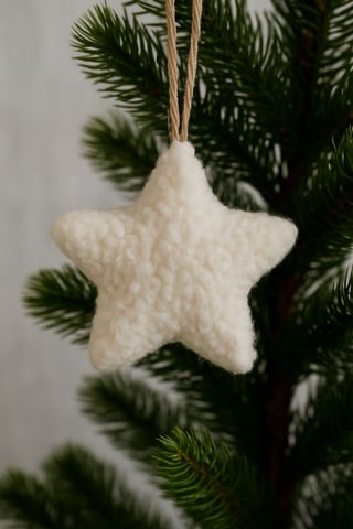 3 décorations de Noël - Blanc - 12 x 12 x 13 cm