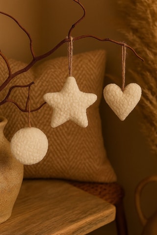 3 décorations de Noël - Blanc - 12 x 12 x 13 cm