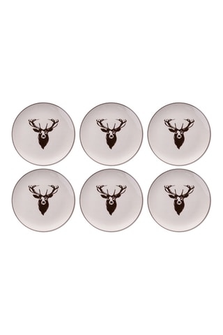 6 assiettes plates en céramique - 25,5 cm