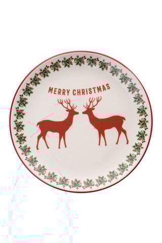 6 assiettes plates en céramique - 25,5 cm