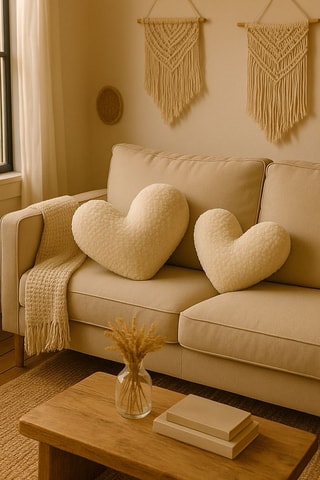 Coussin - Beige - 42 x 45 x 12 cm