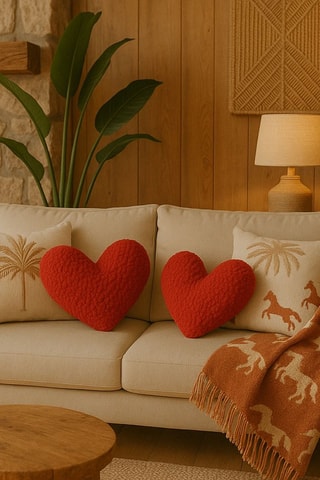 Coussin - Rouge - 42 x 45 x 12 cm