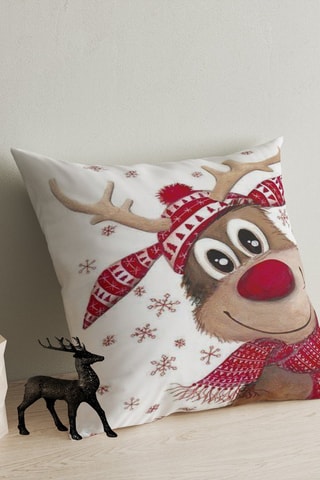 Coussin - Blanc et rouge - 43 x 43 cm