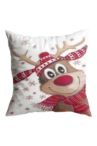 Coussin - Blanc et rouge - 43 x 43 cm