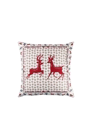 Coussin - Blanc et rouge - 43 x 43 cm