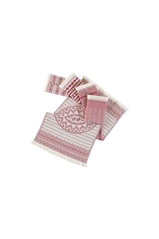 5 serviettes invité Maya Rouge - 38 x 65 cm