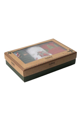 3 serviettes invité - Rouge et vert - 30 x 50 cm