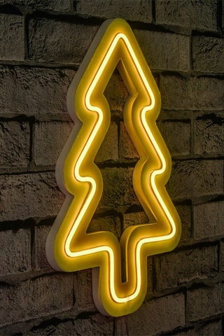 Néon mural fluorescent Christmas Pine -  21 x 30 x 2 cm - Jaune