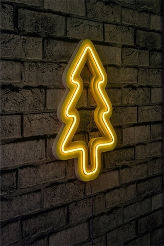 Néon mural fluorescent Christmas Pine -  21 x 30 x 2 cm - Jaune