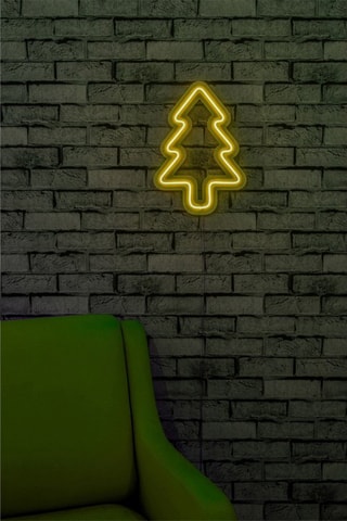 Néon mural fluorescent Christmas Pine -  21 x 30 x 2 cm - Jaune