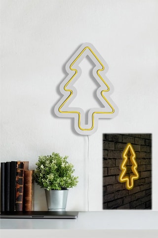 Néon mural fluorescent Christmas Pine -  21 x 30 x 2 cm - Jaune