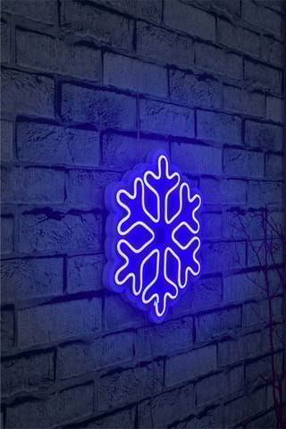 Néon mural fluorescent Snowflake -  30 x 26 x 2 cm - Bleu