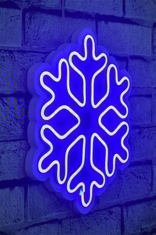Néon mural fluorescent Snowflake -  30 x 26 x 2 cm - Bleu