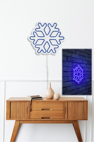 Néon mural fluorescent Snowflake -  30 x 26 x 2 cm - Bleu