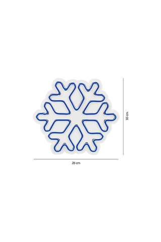 Néon mural fluorescent Snowflake -  30 x 26 x 2 cm - Bleu
