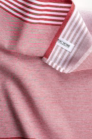 5 torchons - Rouge et blanc