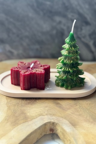 2 bougies avec plateau