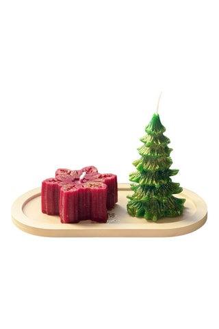 2 bougies avec plateau