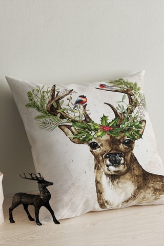 Coussin - Blanc et marron - 43 x 43 cm