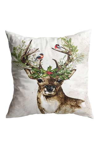 Coussin - Blanc et marron - 43 x 43 cm