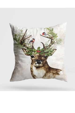 Coussin - Blanc et marron - 43 x 43 cm