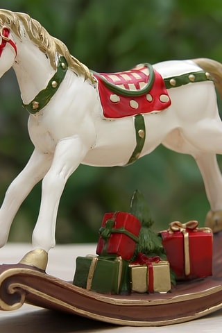 Figurine cheval à bascule - Blanc