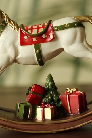 Figurine cheval à bascule - Blanc