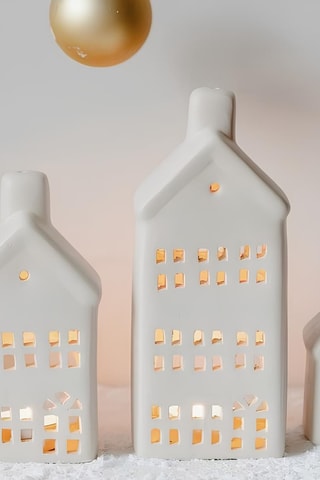 3 photophores en céramique - Blanc