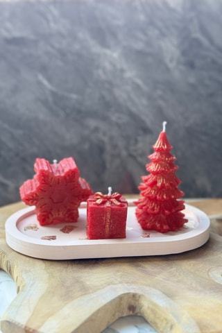 3 bougies avec plateau