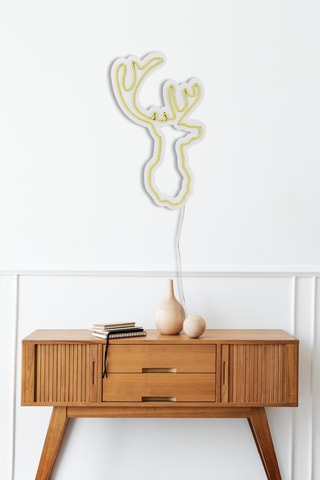 Cerf mural LED - Jaune
