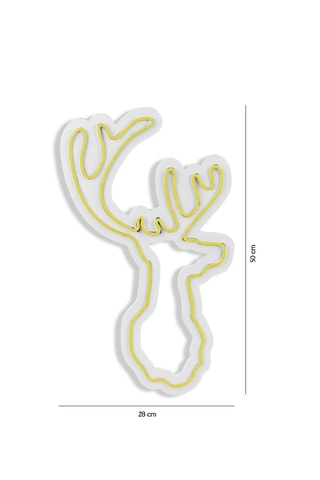Cerf mural LED - Jaune