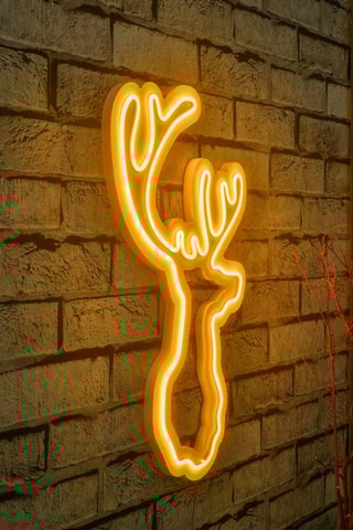 Cerf mural LED - Jaune