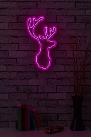 Cerf mural LED - Violet