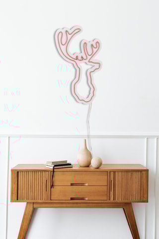 Cerf mural LED - Violet