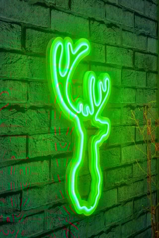 Cerf mural LED - Vert