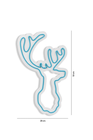 Cerf mural LED - Bleu