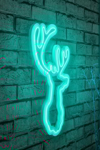 Cerf mural LED - Bleu