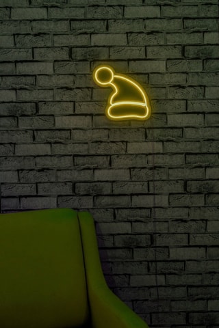 Bonnet de Noël mural LED - Jaune