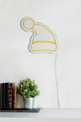 Bonnet de Noël mural LED - Jaune