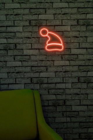 Bonnet de Noël mural LED - Rouge