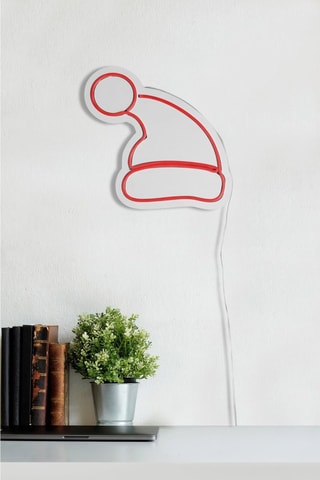 Bonnet de Noël mural LED - Rouge